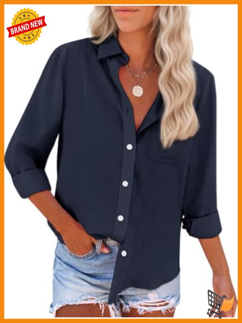 Womens 100% Cotton Button Down Oxford Shirt Long Sleeve Work Blouse Tunic Pocket